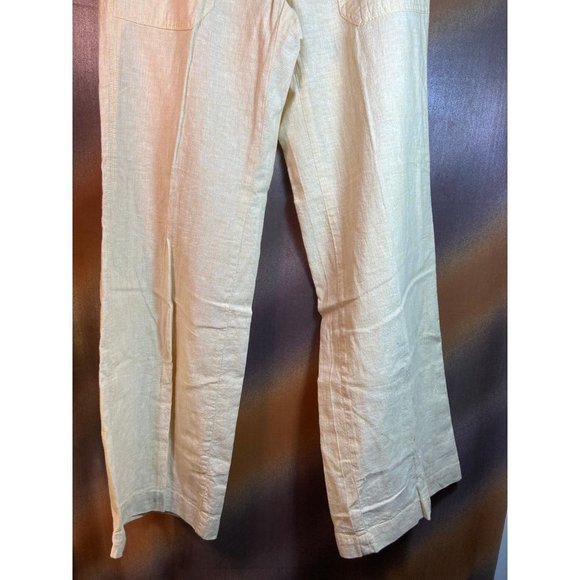 PILCRO & the Letterpress Straight Leg Linen Pants Mid Rise Yellow Size 10 - Picture 2 of 6